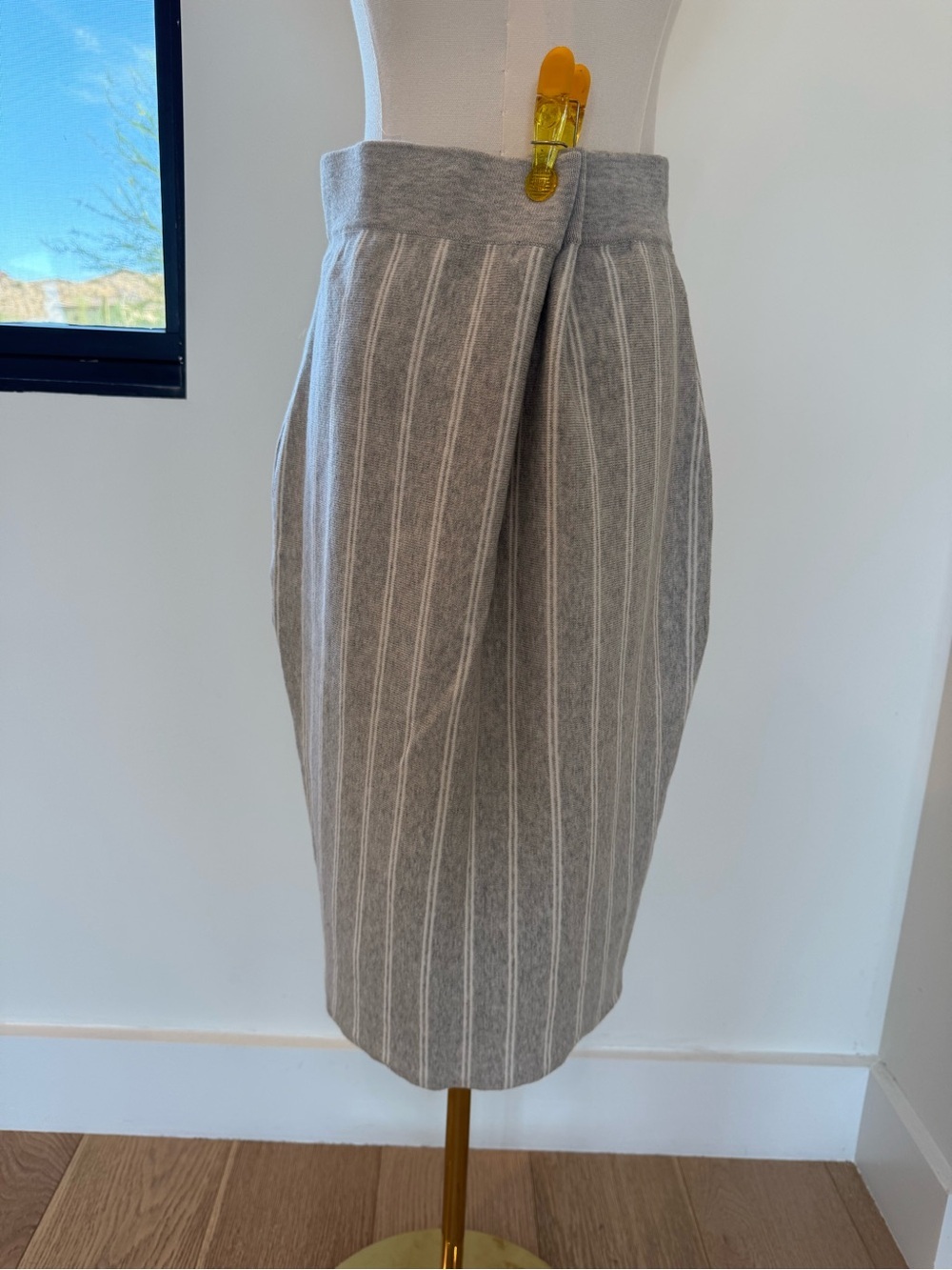 DownEast Gray Vertical-Stripe Pencil Skirt - Picture 3 of 5